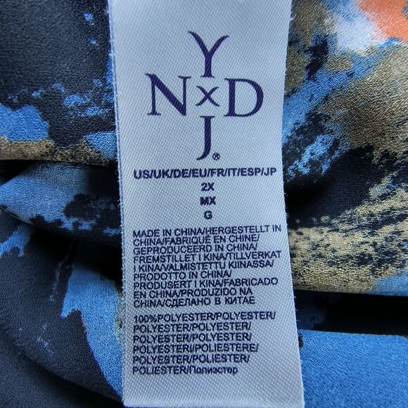 NYDJ Blouse Womens Size 2X Multicolor Artsy Abstract Career Office Geometric - Picture 15 of 16